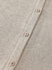 SHEIN CURVE+ 3 件套大码休闲针织吊带背心、纯色夹克和裤子套装，秋冬 - 灰色 - 查看 3