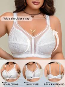 SHEIN 大碼鋼圈&無鋼圈內衣 - 白色 - 查看 3