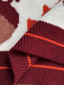 Sunspun Women Plus Knitted Leaf Pattern Short Sleeve Knit Top, New Autumn/Winter Design, Fall Top - Multicolor - View 7