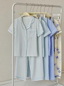 CottageSlumber Bộ đồ ngủ cardigan 4 món in họa tiết bong bóng - Nhiều màu - Xem 1