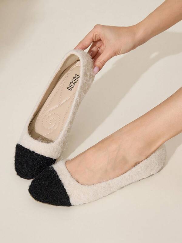 CUCCOO CHICEST Women's Casual Versatile Colorblock Flat Loafers