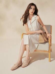 CUCCOO BASICS Zapatos planos versátiles y sencillos para mujer - Albaricoque - Ver 2