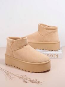 SHUZIA Botines de tobillo con suela de carro de mujer sintético versátil para clima cálido - Marrón - Ver 2