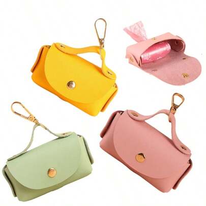 Zazumi PETSIN 便携式皮革狗粪便袋分配器/宠物垃圾袋架，多色可选，跨境适用