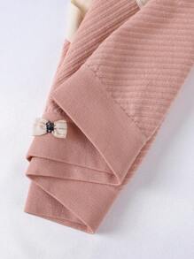 SHEIN 1pc Seamless Women's Contrast Color Bow Decor Thong Panty - Dusty Pink - View 5