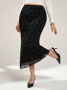 Auralis Váy Maxi Dài Họa Tiết Hoa Đen Cho Nữ Cỡ Lớn, Váy Maxi Cong, Váy Maxi Dài Cho Nữ Cỡ Lớn, Váy Maxi Nhỏ, Váy Thường Ngày Cho Nữ, Trang Phục Sân Bay, Váy Đen, Váy Thu/Đông Cho Nữ - màu đen - Xem 1