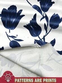 EMERY ROSE Casual Floral Print Sleeveless Pleated Loose Camisole/Tank Top, Plus Size, Suitable For Spring And Summer Suitable For Going Out,Flower/Vacation - Multicolor - View 3