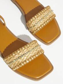 SHUZIA Women's Lace-Up Braided Casual Flat Sandals