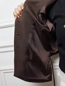 Maija Bộ đồ không tay và quần dài tối giản hàng ngày màu trơn dành cho nữ - màu nâu - Xem 10