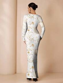 Shutterstock Glamance 优雅印花女装，秋季俱乐部服装 - 白色 - 查看 2