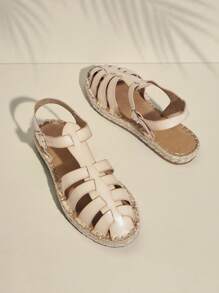 SHUZIA Women Flat Sandals Gesper Braid Liburan - Putih - View 2