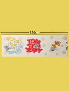 TOM & JERRY X SHEIN Alfombra de baño con diseño de letras y dibujos animados - Almohadilla de diatomita de secado rápido para baño/cocina - Multicolor - Ver 5