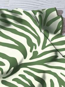 EMERY ROSE 休闲动物纹理V领女衬衫，适合夏季 - 綠色 - 查看 4