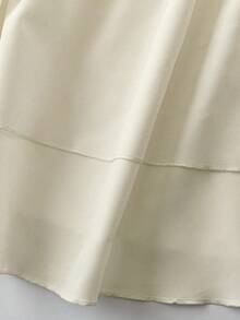 Sweetra Plus Size Solid Color Double Layer Ruffle Hem Tube Top For Women, Vacation Style