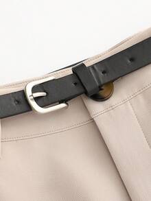 Franclia Fashionable And Casual Commuting All-Match With Belt Spring And Autumn Khaki Women's Tailored Pants Women's Trousers Pants For Women Women's Wide Leg Pants Apricot Pants Chic Pants For Women Autumn Bottoms Women's Business Casual Clothing Autumn Beautiful Suit Coat Female Suit Business Casual Woman Office Outfits For Women Teacher Outfits For Women Fall Clothes For Women Fall Outfits For Women - Khaki - View 3