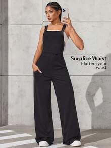 Flexra Casual Loose Pocket Women's Denim Jumpsuit, Suitable For Everyday Wear