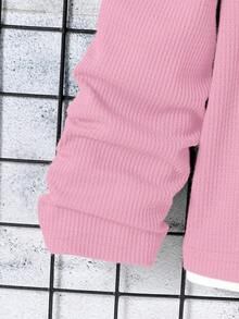 SHEIN Casual Loose Contrast Color Patchwork Long Sleeve Tween Boys T-Shirts Chic Outfits For Autumn/Winter Fall