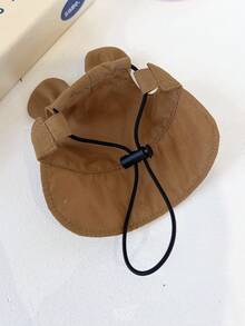 PETSIN 1 Sombrero de sol bordado con oso marrón lindo 3D para perros y gatos mascotas, con diseño transpirable y de oreja expuesta - Marrón - Ver 7