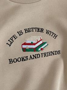 PrepCrw 小男孩字母刺绣圆领卫衣，秋冬学院风