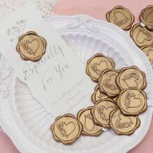 30pcs Heart Pattern Self-Adhesive Wax Seal Stickers For Wedding Invitations - Multicolor - View 4