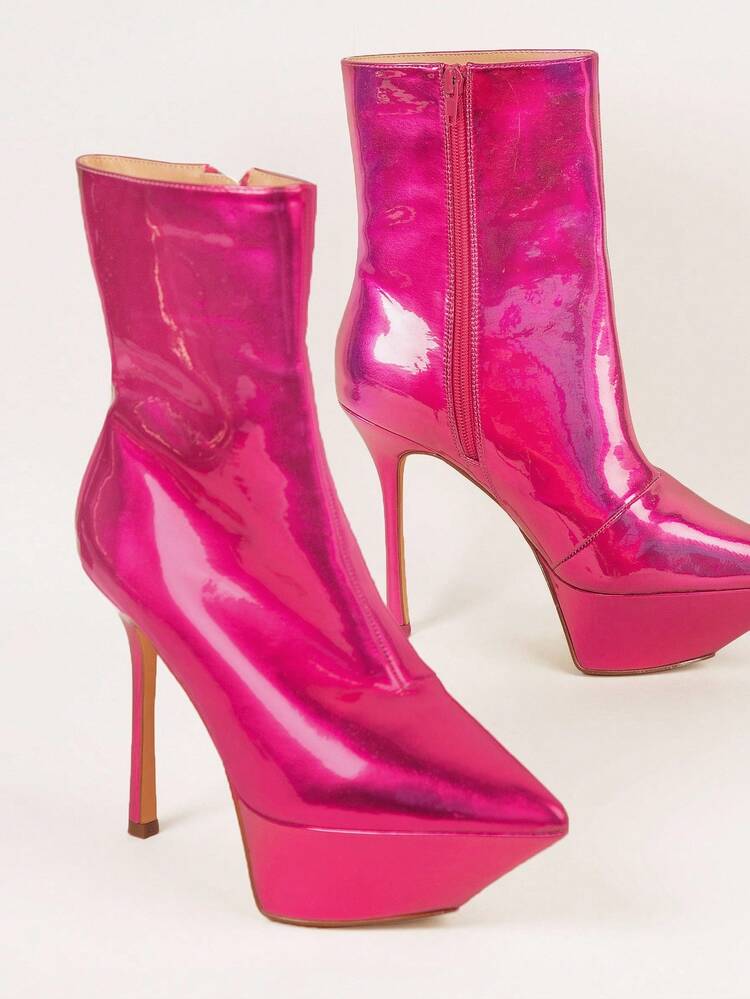 Fitted Side Zipper Skinny Heel Ankle Booties