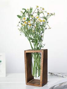 北欧现代创意木质水培玻璃花瓶家居饰品客厅电视柜摆件工艺品餐桌书桌摆件花器