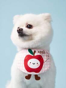 PETSIN 1 pieza Mascota Gato Perro Pañuelo universal ajustable con ilustración de dibujos animados de frutas, lindo escurridor de babas - Multicolor - Ver 6