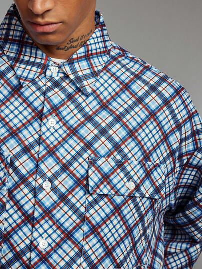 Street Life Plaid Boxy Jacket For Men, Loose Short Style , Fall