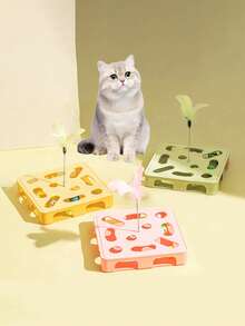 PETSIN 1 pieza de juguete para que el gato escarbe y esconda comida, juguete autoentretetenido y divertido para gatos, juguetes para gatos, tablero de juego para escarbar y jugar, caja de juego de varilla de juego, bola de juego, juguetes para mascotas - Multicolor - Ver 1
