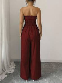 Elenzga 女士休闲通勤条纹连体裤 - 彩色 - 查看 2