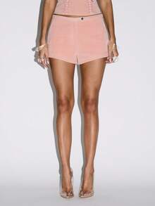 KIZN High Waisted Suede Shorts Summer Festival Beach Casual Mini Short Pants With Side Pockets Resort Holiday Vacation Apparel Spring Collection