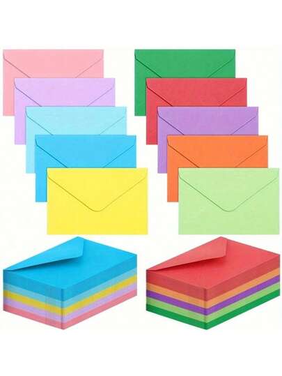 12/24 Pacote Envelopes de Cartão de Presente em Cores Variadas, Mini Envelopes para Convites de Eventos e Cartões de Saudação, Envelopes Autoadesivos para Cartão de Visita, Bolsos para Cartões de Nota, Ótimo para Uso Escolar, Escritório e Doméstico