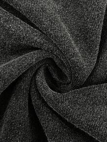 Elaquor Kaos Longgar Lengan Panjang Kasual Wanita Ukuran Besar dengan Hiasan Ruffle dan Patchwork, Musim Gugur - Hitam - View 6
