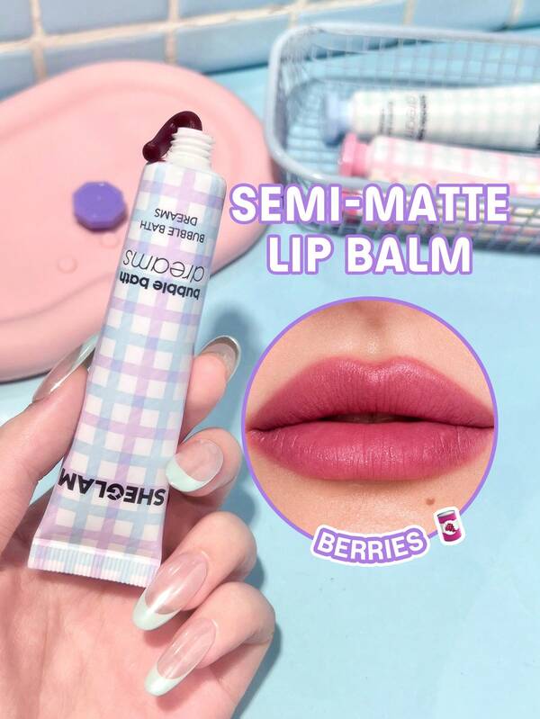 SHEGLAM Bubble Kiss Lip Balm-Berries Graduation Birthday Holiday Summer Fall Autumn Y2K Fancy Fashion Women Brand Makeup Cosmetic Beauty Party Beach Travel Camping Outdoors School Campus Trip Festivals Decor Gift Present Rose Girl Cosplay Best Color Charm Vibe