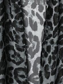 SHEIN LUNE Plus Size Women Leopard Print Lightweight Adjustable Sleeve Long Jacket - Grey - View 12