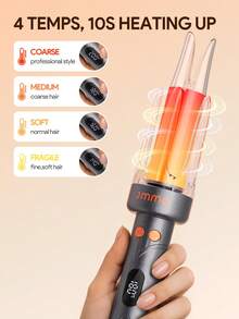 JMMO HAIR One-Touch Instant Hair Curler, Electric Automatic Curling Iron, 32mm Large Wave Curls, 4 Adjustable Temperatures, Fast Heating & 2-Way Rotation, Auto Shut-Off, Anti-Scald, Curly Hair For Hair Styling Graduation Birthday Holiday Graduation Birthday Holiday Holiday Summer Fall Autumn Women Makeup Cosmetic Wedding Party Beach Travel Camping Outdoors School Campus, Easy To Use-EU Plug
