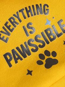 PETSIN 1 Piece Of Cat/Dog Clothing, Comfortable Autumn And Winter Soft And Warm Hooded Sweatshirt, Suitable For Casual Clothing For Small Dogs - Yellow - View 6