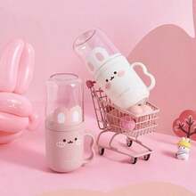 A Odorless Travel Toothbrush Box And Mouthwash Cup Set - Portable, Plastic Toothpaste Cup, Cute Rabbit Design, Bathroom Mouthwash Cup, Space-Saving Hygiene Solution For Carry-On, Suitable For Business Travel And Vacation - Multicolor - View 5