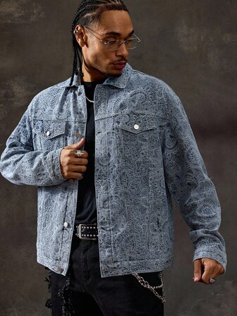 Street Life Men's Casual Denim Long Sleeve Jacket