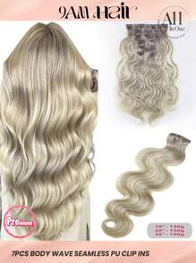 Seamless Clip Ins 7pcs Body Wave TP18/613 Dirty Blonde & Bleach Blonde 130g/150g Full Head Seamless PU Clip Ins Extensions 100% Cuticle Aligned Double Drown Remy Human Hair HQ Invisible Clip In Hair Extensions - S18/613 - View 1