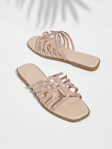 SHUZIA 時尚女性鑲鑽扁平涼鞋，多種風格可選