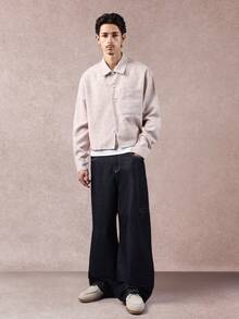 SUMWON Mega weite Zimmermanns-Jeans mit weitem Bein, Utility-Workwear Denimhose, oversized, locker sitzend, dunkles Rohindigo, 90er Jahre Streetwear Stil, Herbst-Winter Mode, Trenddesign - Blau - Übersicht 3