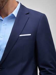 Officeau 男士四季优雅翻领长袖西装外套及西裤套装，商务正装，正式商务套装，经典富贵风格西装搭配西裤 - 藏蓝色 - 查看 5