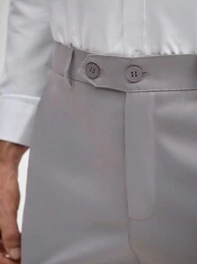 Officeau 男士春秋季百搭休闲西装三件套，包含西装外套、西裤和马甲，正式商务经典西装搭配西裤，春夏皆宜 - 灰色 - 查看 9