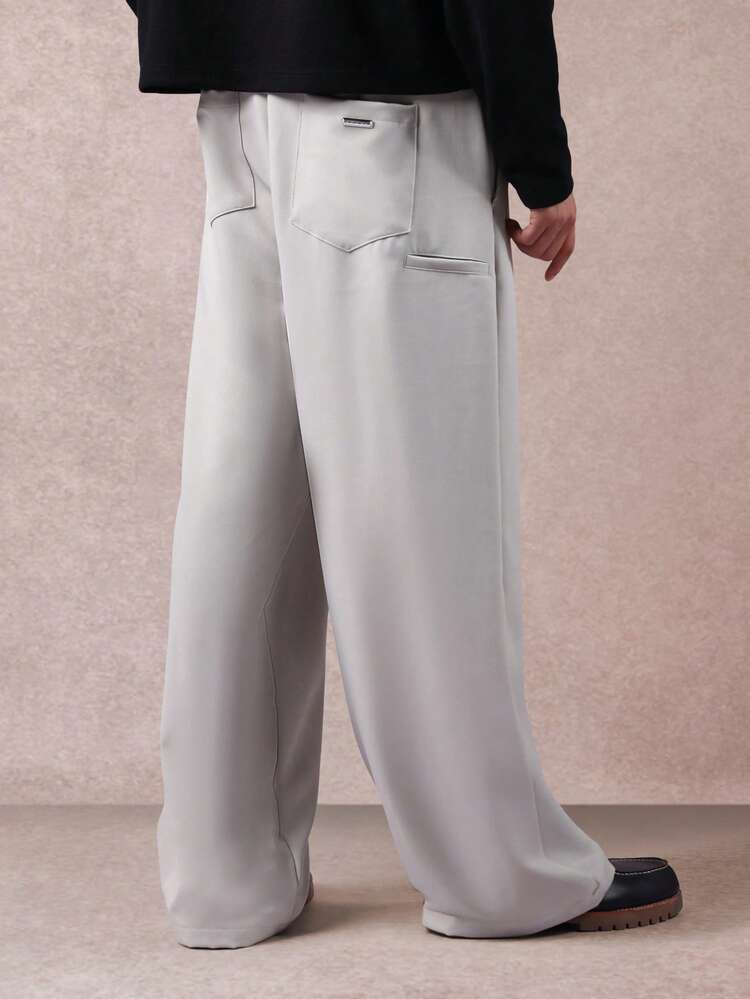 Wide Leg Canvas Trouser With Relaxed Balloon Fit