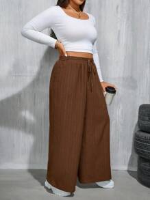 Auralis Plus-Size Women's Casual Pants, Wide-Leg Pants, 3 Pieces Women's Casual Wear, Summer Vacation Wear,Vacation Outfits Woman Summer