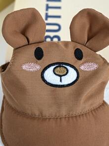 PETSIN 1 Sombrero de sol bordado con oso marrón lindo 3D para perros y gatos mascotas, con diseño transpirable y de oreja expuesta - Marrón - Ver 6