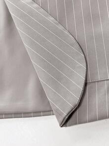 Calvornis Men's Business/Casual Striped Notch Lapel Single Breasted Suit Jacket - Khaki - View 10