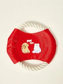 PETSIN 1pc Pet Outdoor Backyard Interactive Game Training Flying Disc Toy Bite Resistant Knot Dog Flying Disc - Multicolor - View 11