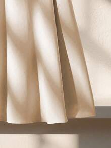 SHEIN Franclia New High Waist Solid Color Slimming Elegant Yellow Women's Skirt Fall Cloth For Women - Apricot - View 3